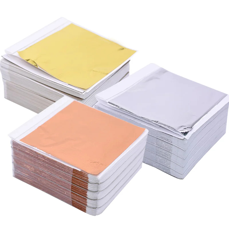 Art Craft With Leaves - 100Pcs Imitation Gold Sliver Copper Foil