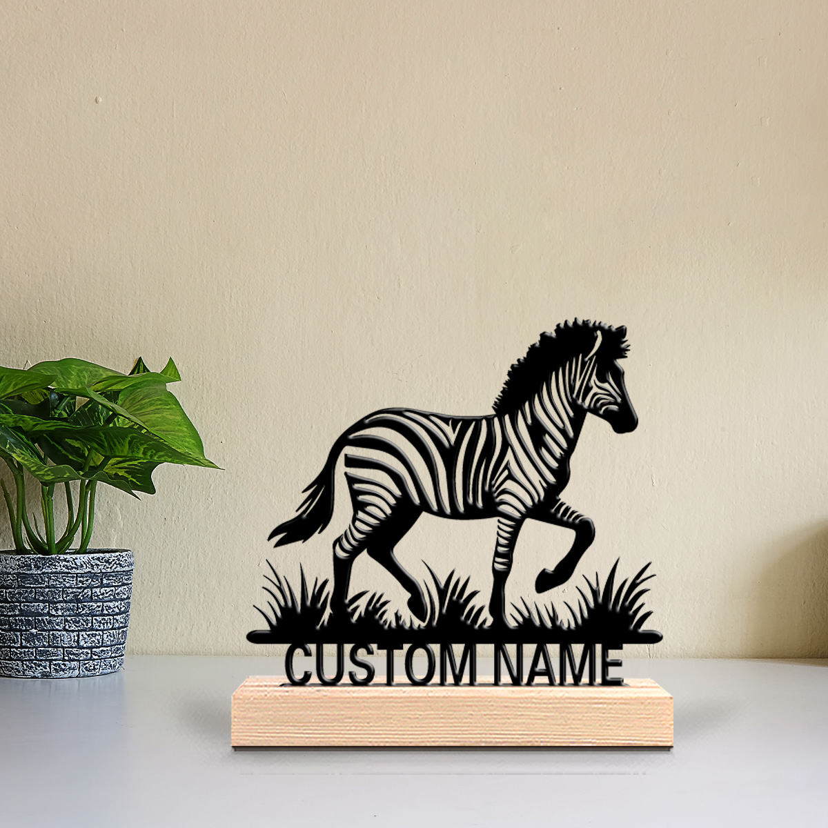 Art Craft Zebra - 1pc Zebra Customizable Letter Metal Statue