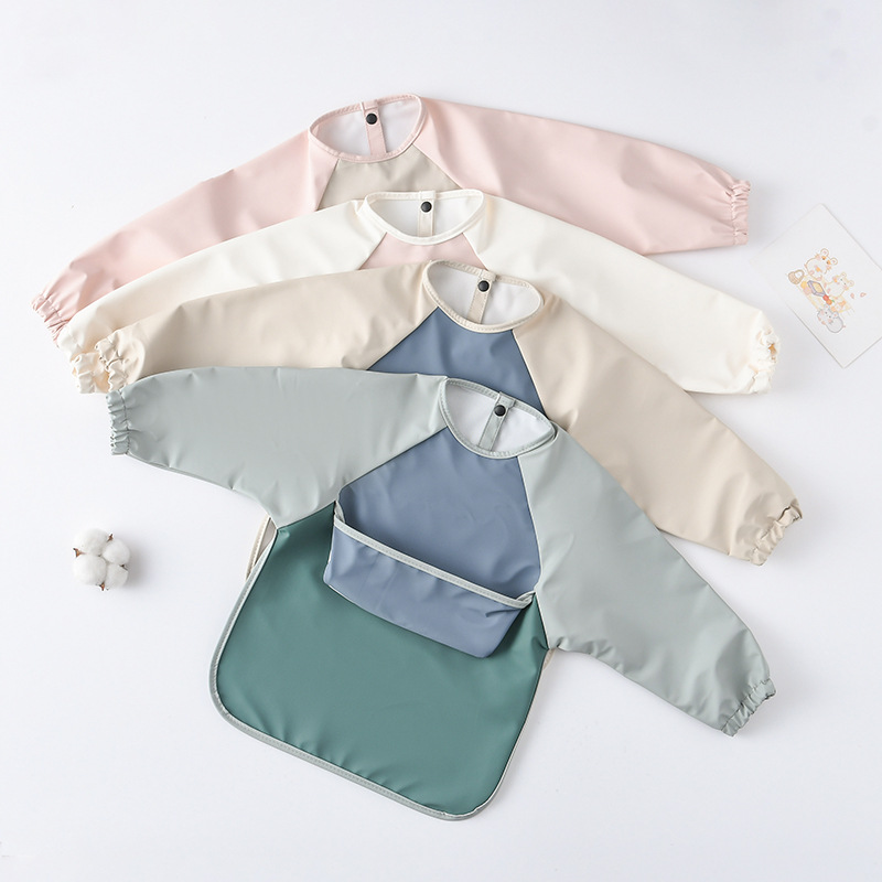 Kids Baby Long Sleeved PU Bibs - Art Craft Kindergarten ulasan dan harga