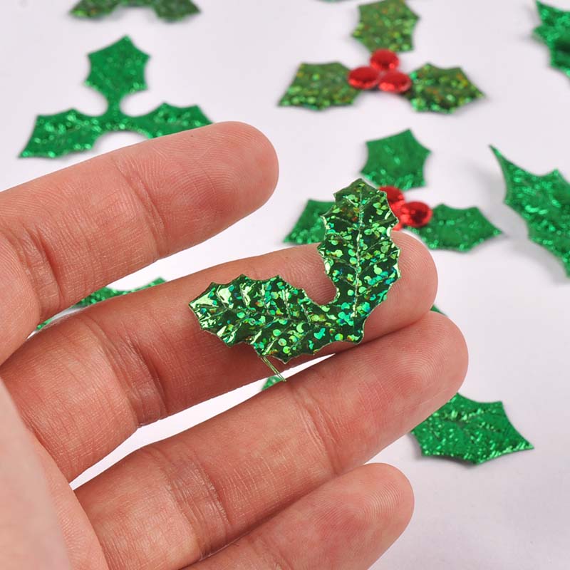 100Pcs 25-60mm Christmas Tree  - Art Craft With Leaves ulasan dan harga
