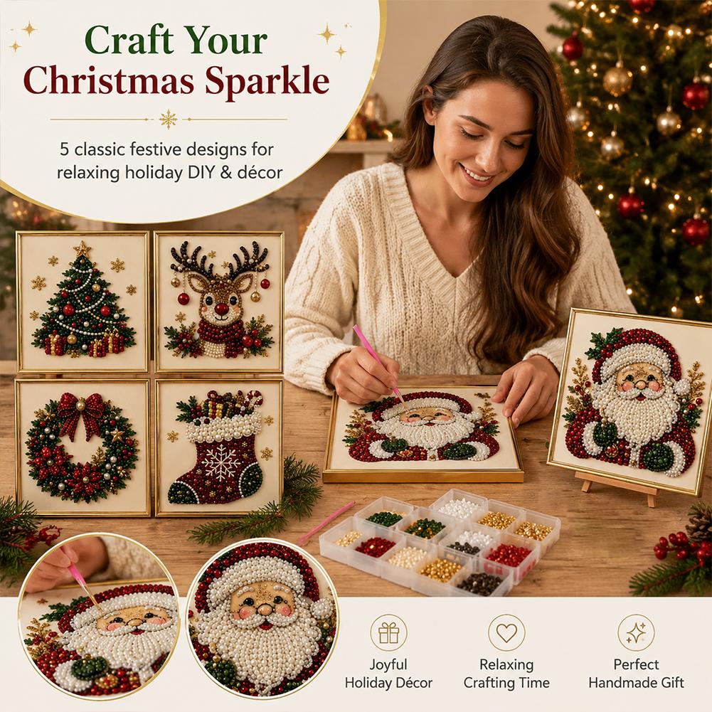 Christmas Santa Claus Pearl Ar - Art Craft Gifts For Adults ulasan dan harga