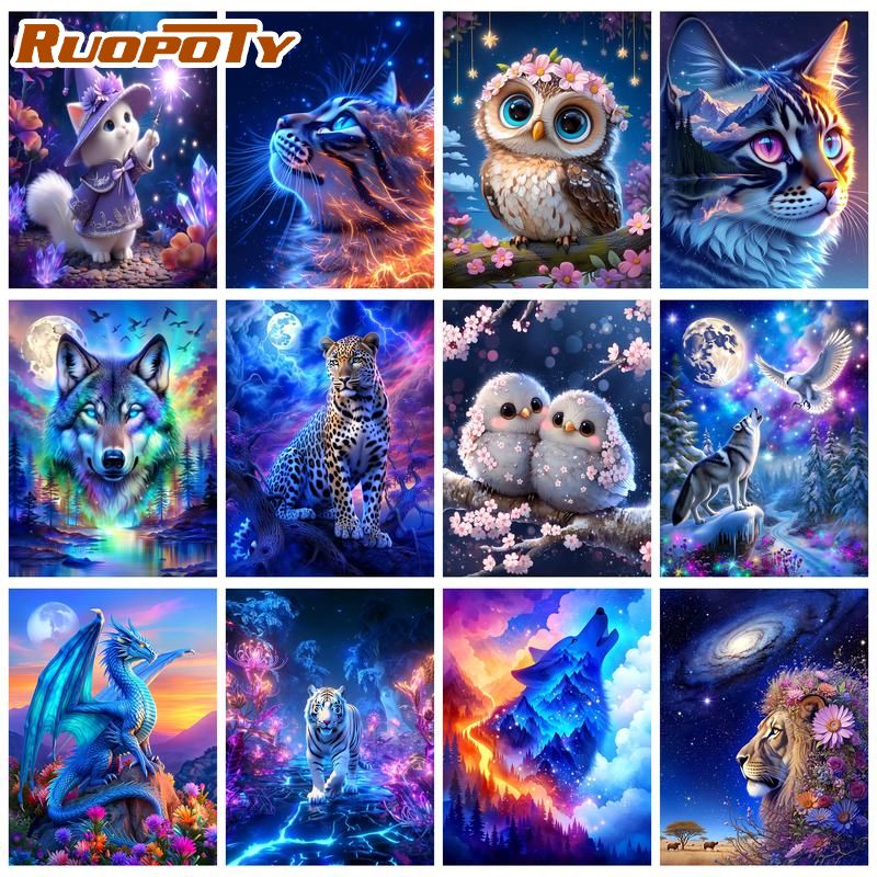 RUOPOTY Blue Dragon Painting B - Art Craft Number ulasan dan harga