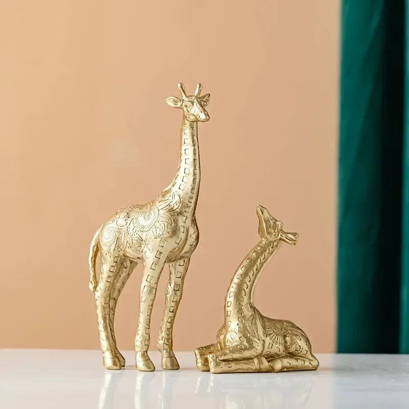 2pcs/set Giraffe Ornament, Gol - Art Craft Display ulasan dan harga