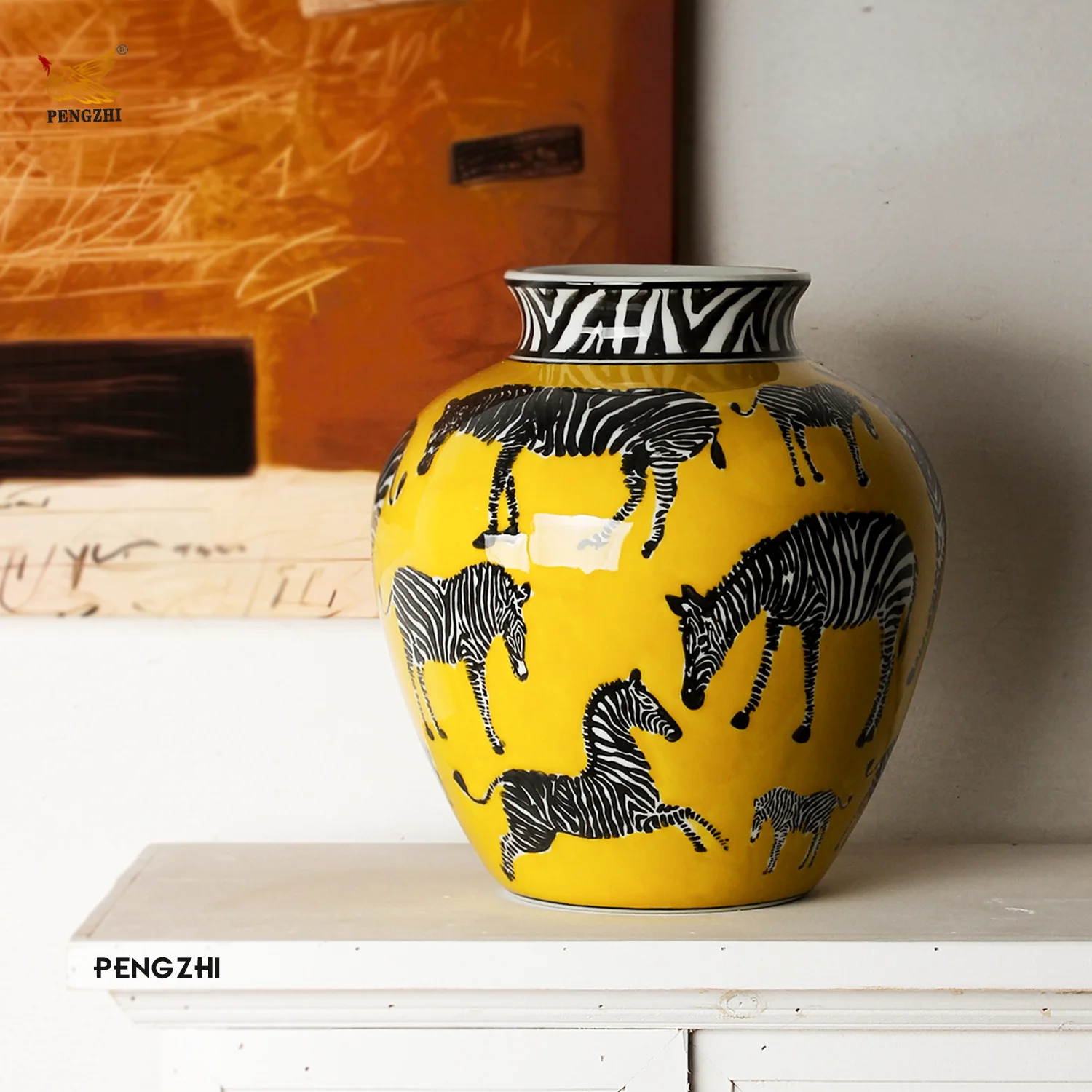 Ceramic Vase Zebra Pattern Vin - Art Craft Zebra ulasan dan harga