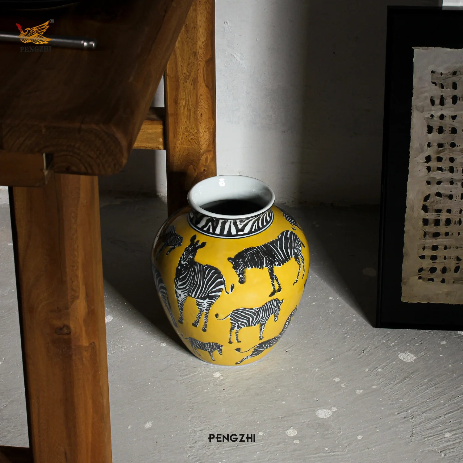 Ceramic Vase Zebra Pattern Vin - Art Craft Zebra ulasan dan harga