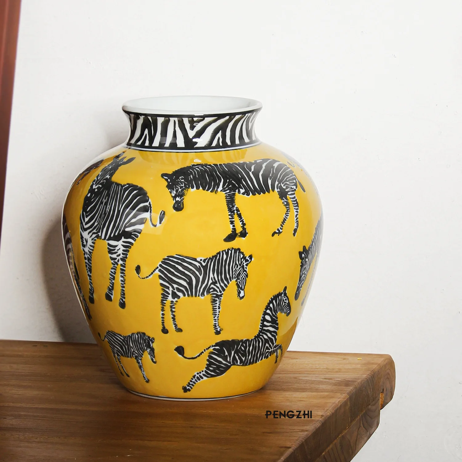 Ceramic Vase Zebra Pattern Vin - Art Craft Zebra ulasan dan harga