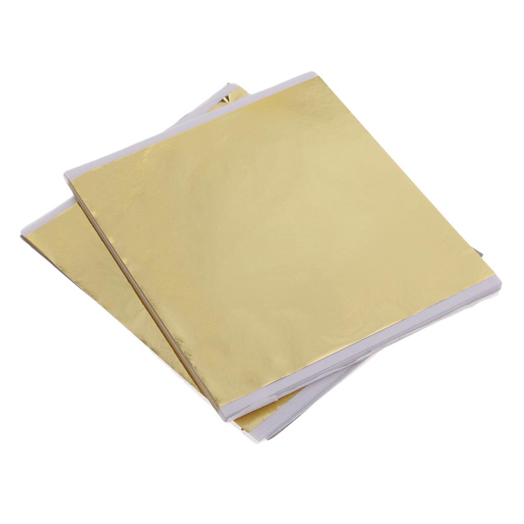 100x 14cm Gold Leaf Sheets Gil - Art Craft With Leaves ulasan dan harga