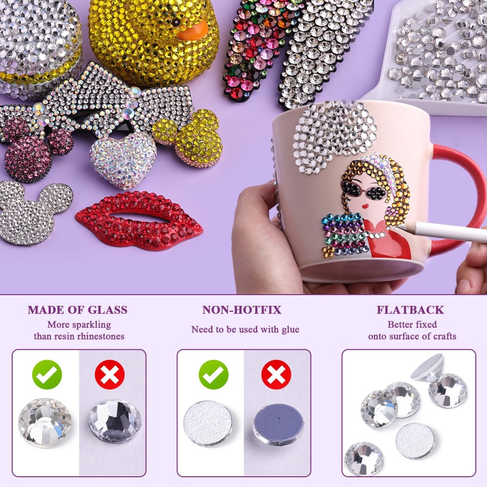 2000PCS Clear SS20 5mm Flatbac - Art Craft Accessories ulasan dan harga