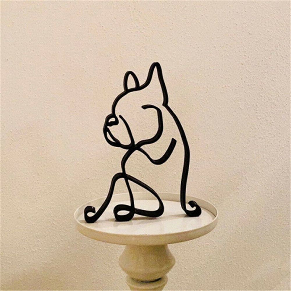 Wrought Iron Dog Statue Abstra - Art Craft Furniture ulasan dan harga
