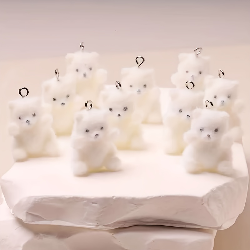 6Pcs Polar Bear Resin Charms C - Art Craft Accessories ulasan dan harga
