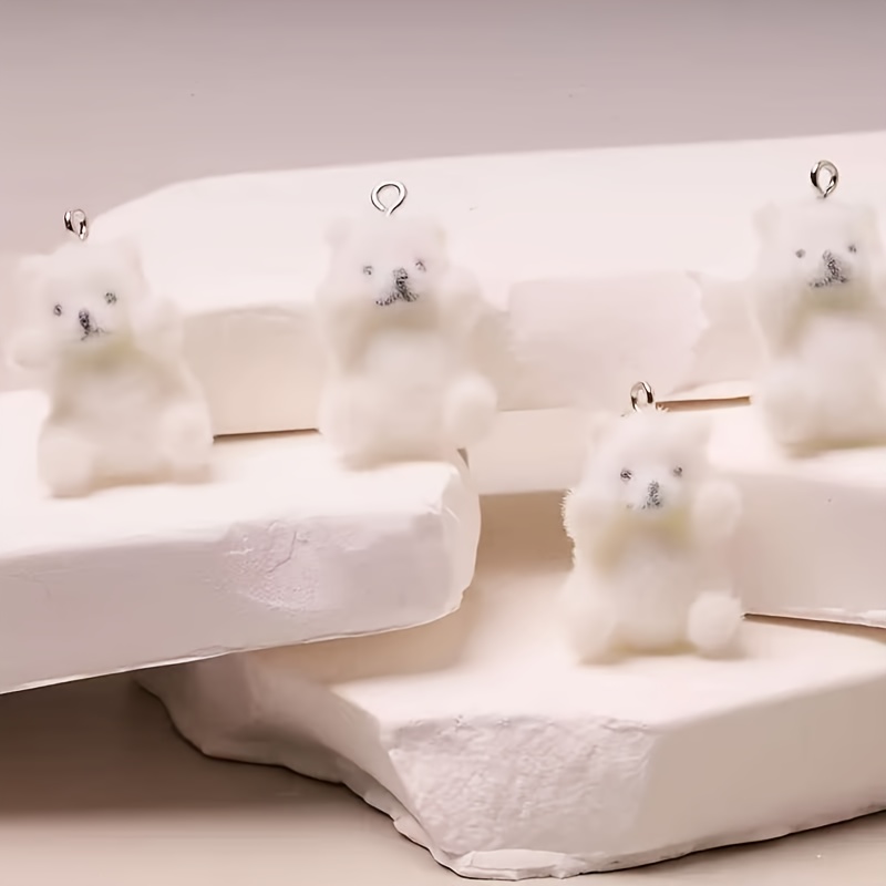 6Pcs Polar Bear Resin Charms C - Art Craft Accessories ulasan dan harga