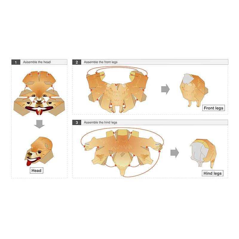 Pomeranian Dog Folding Origami - Art Craft Cardboard ulasan dan harga
