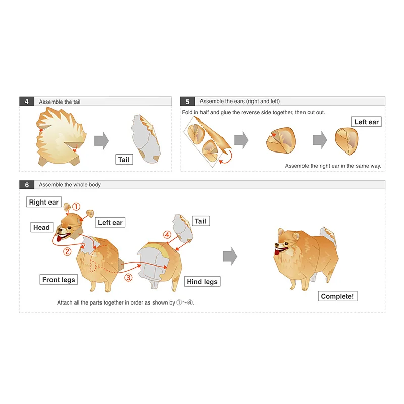 Pomeranian Dog Folding Origami - Art Craft Cardboard ulasan dan harga