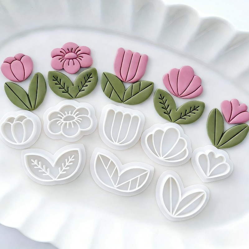 8Pcs Floral Leaf Polymer Clay  - Art Craft With Leaves ulasan dan harga