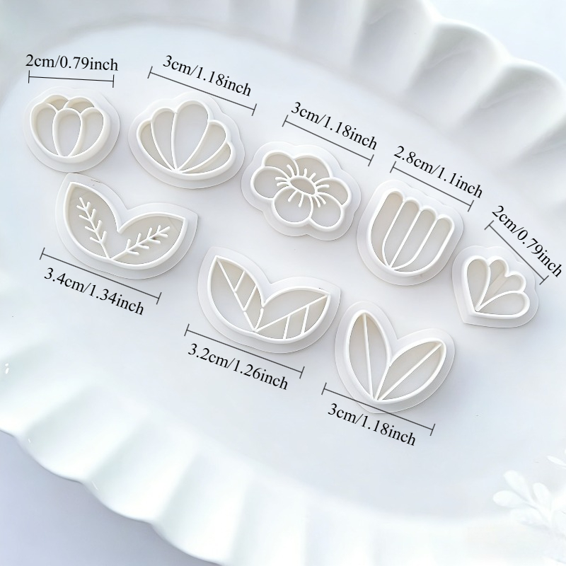 8Pcs Floral Leaf Polymer Clay  - Art Craft With Leaves ulasan dan harga