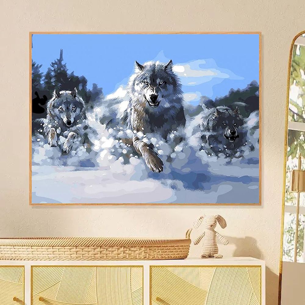 Painting By Numbers Wolf Oil P - Art Craft Number ulasan dan harga