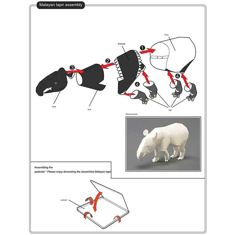 Malayan Tapir Origami Art Mini - Art Craft Cardboard ulasan dan harga