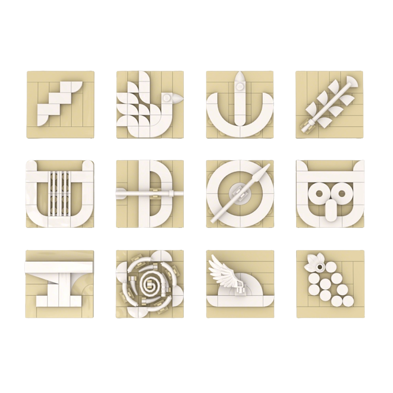 306pcs MOC Sculptures Twelve O - Art Craft Logo Ideas ulasan dan harga