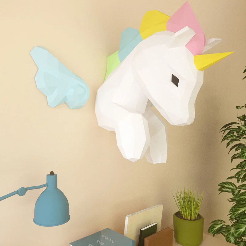 Rainbow Unicorn Animal Wall De - Art Craft Cardboard ulasan dan harga