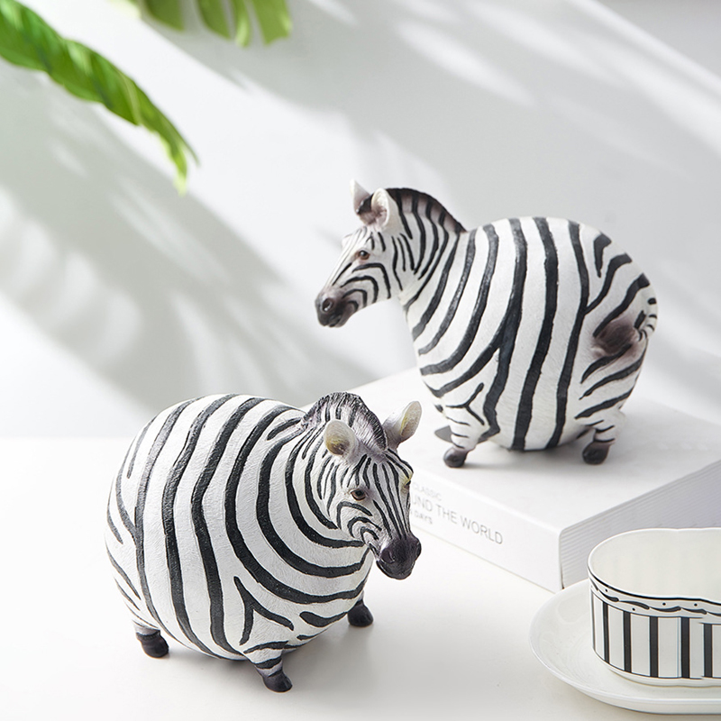 Nordic Creative Resin Cute Fat - Art Craft Zebra ulasan dan harga