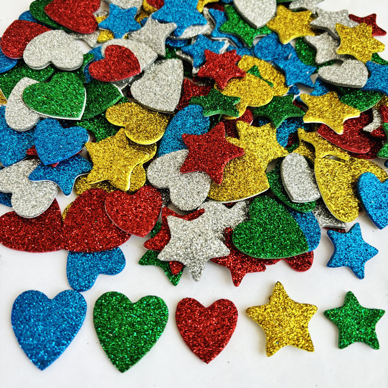 150PCS/LOT.Glitter star and he - Art Craft Kindergarten ulasan dan harga