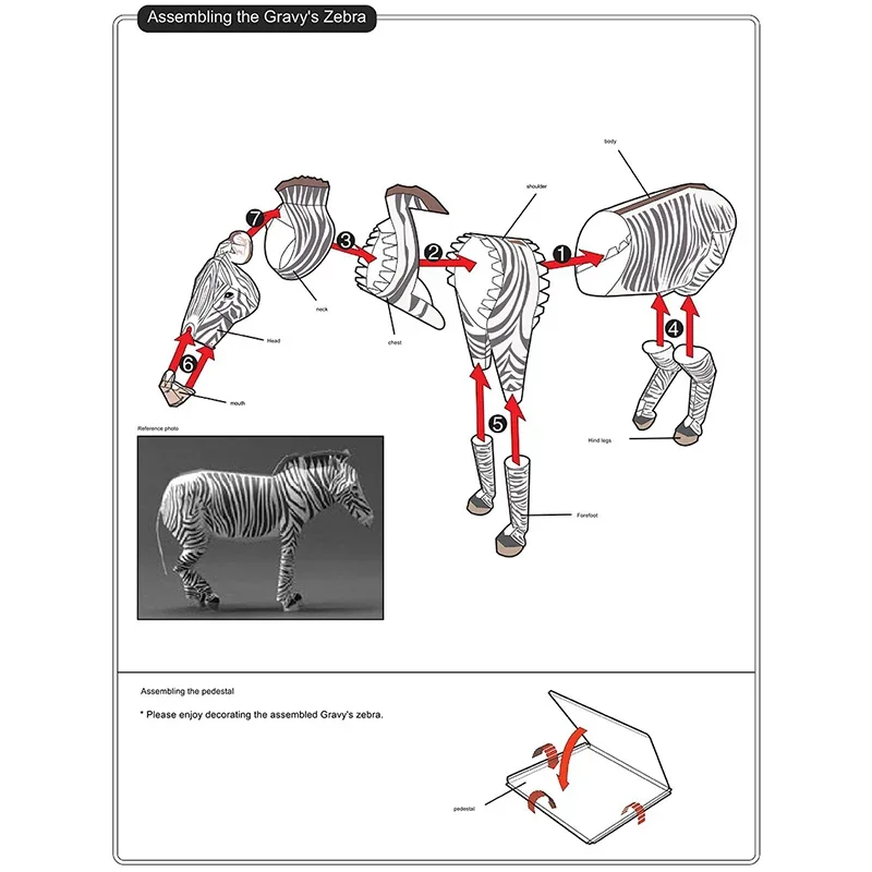 Zebra Origami Art Mini 3D Fold - Art Craft Zebra ulasan dan harga
