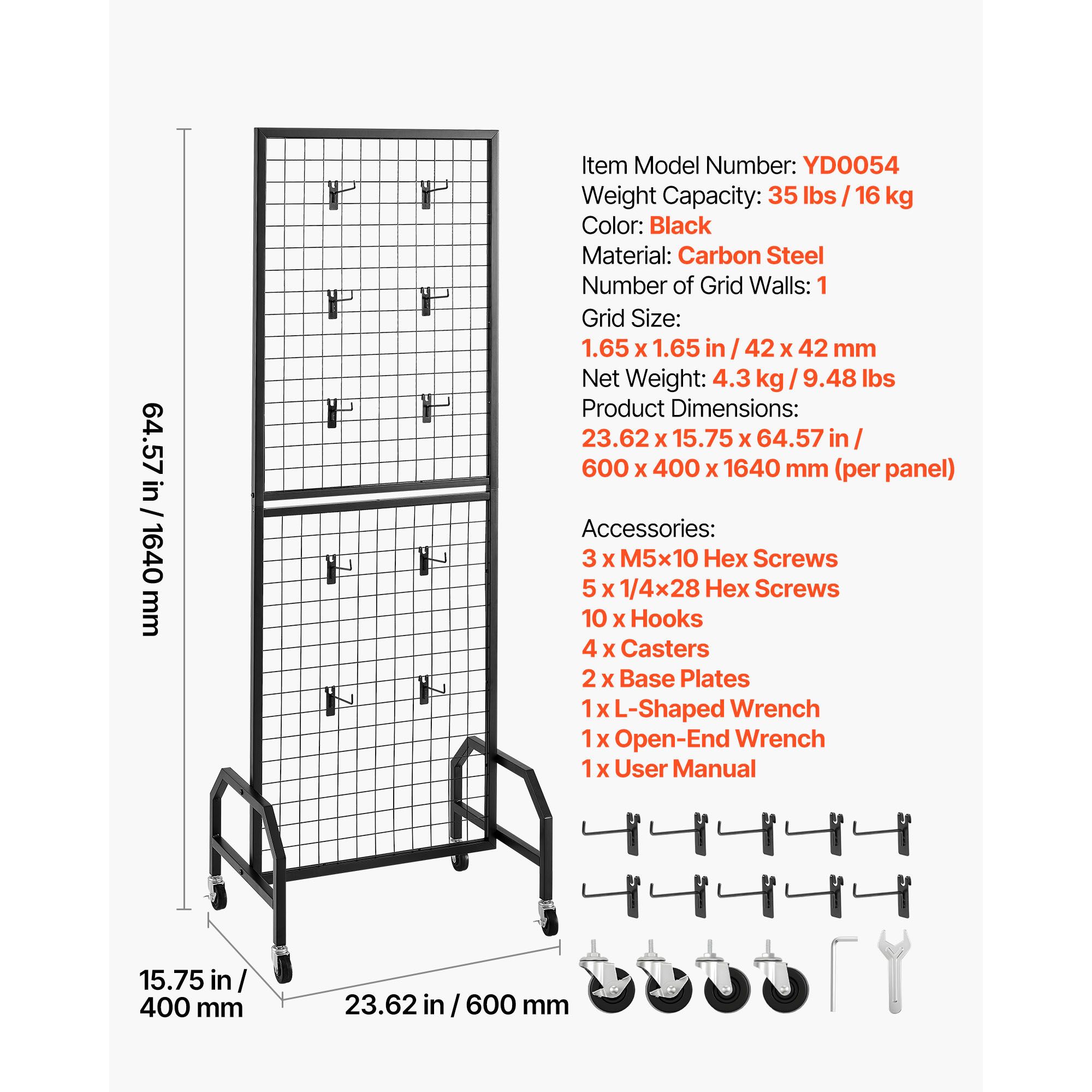 Grid Wall Panel, 1.9 x 5.4 ft  - Art Craft Display ulasan dan harga