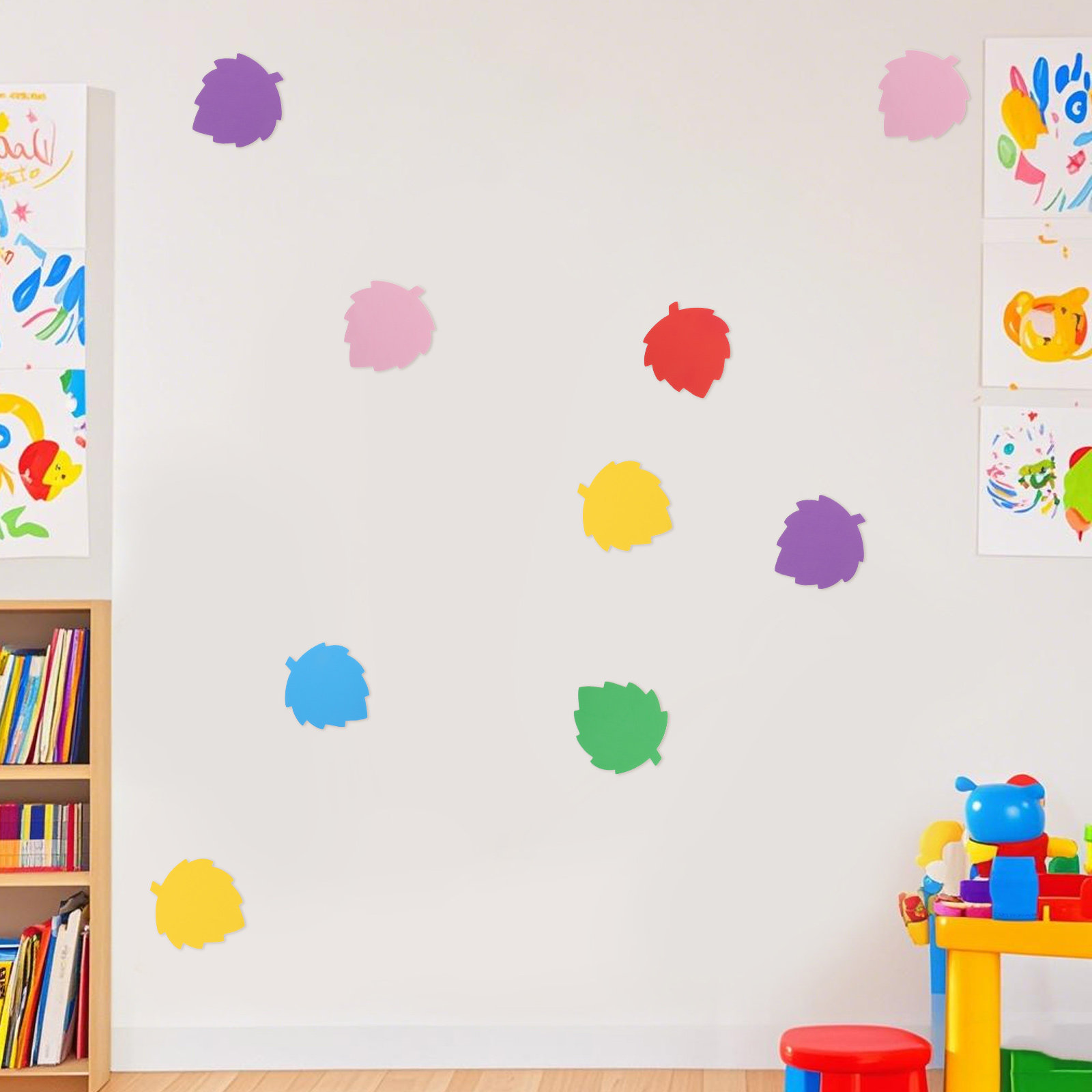 72Pcs Colorful Foam Leaf Shape - Art Craft School ulasan dan harga