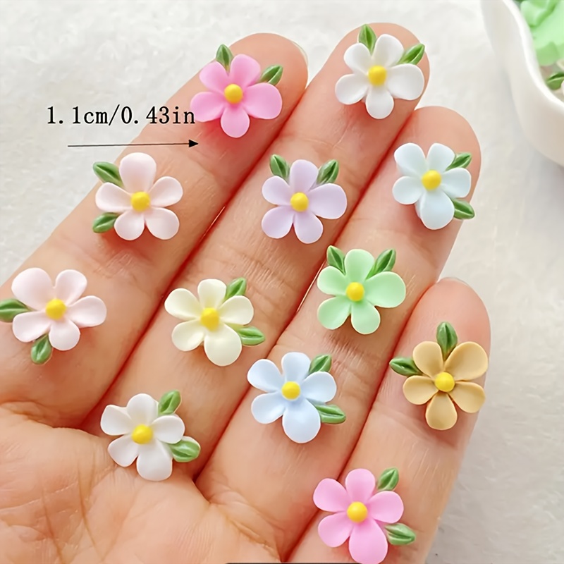 20pcs Resin Mini Flower and Le - Art Craft With Leaves ulasan dan harga