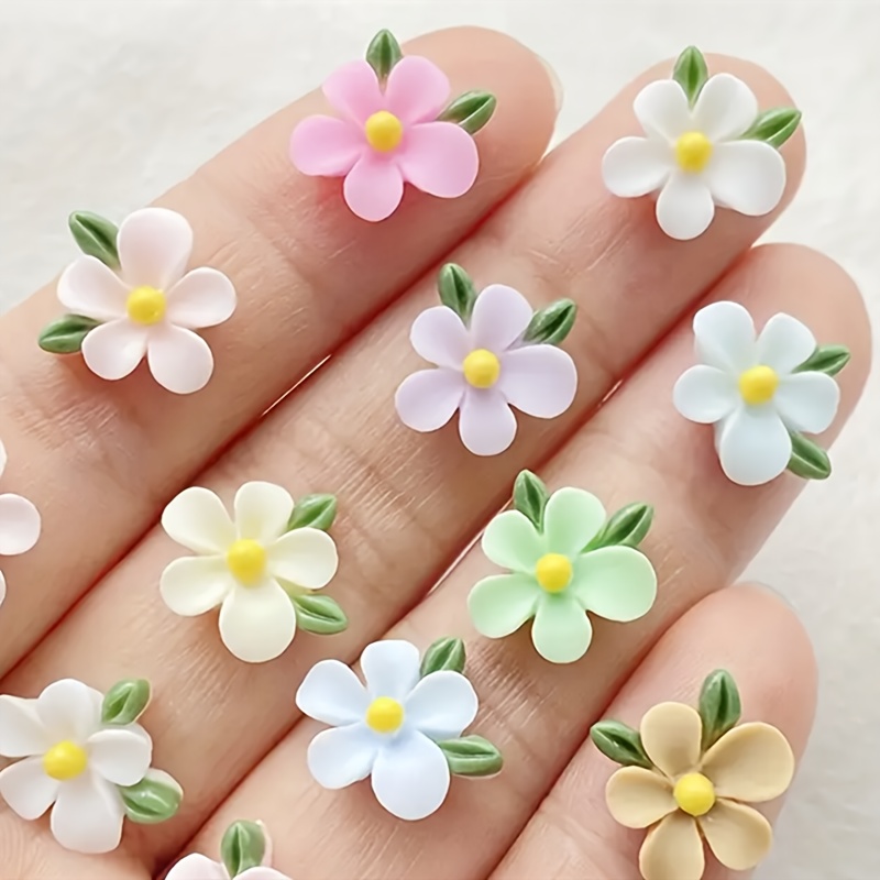 20pcs Resin Mini Flower and Le - Art Craft With Leaves ulasan dan harga