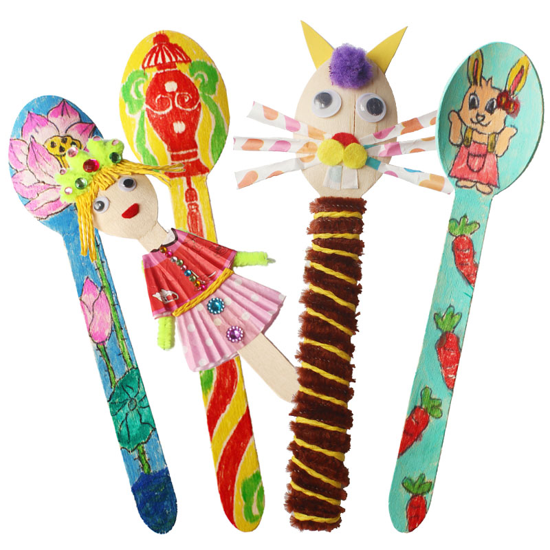 20PCS/LOT.Wood spoon arts and  - Art Craft Kindergarten ulasan dan harga