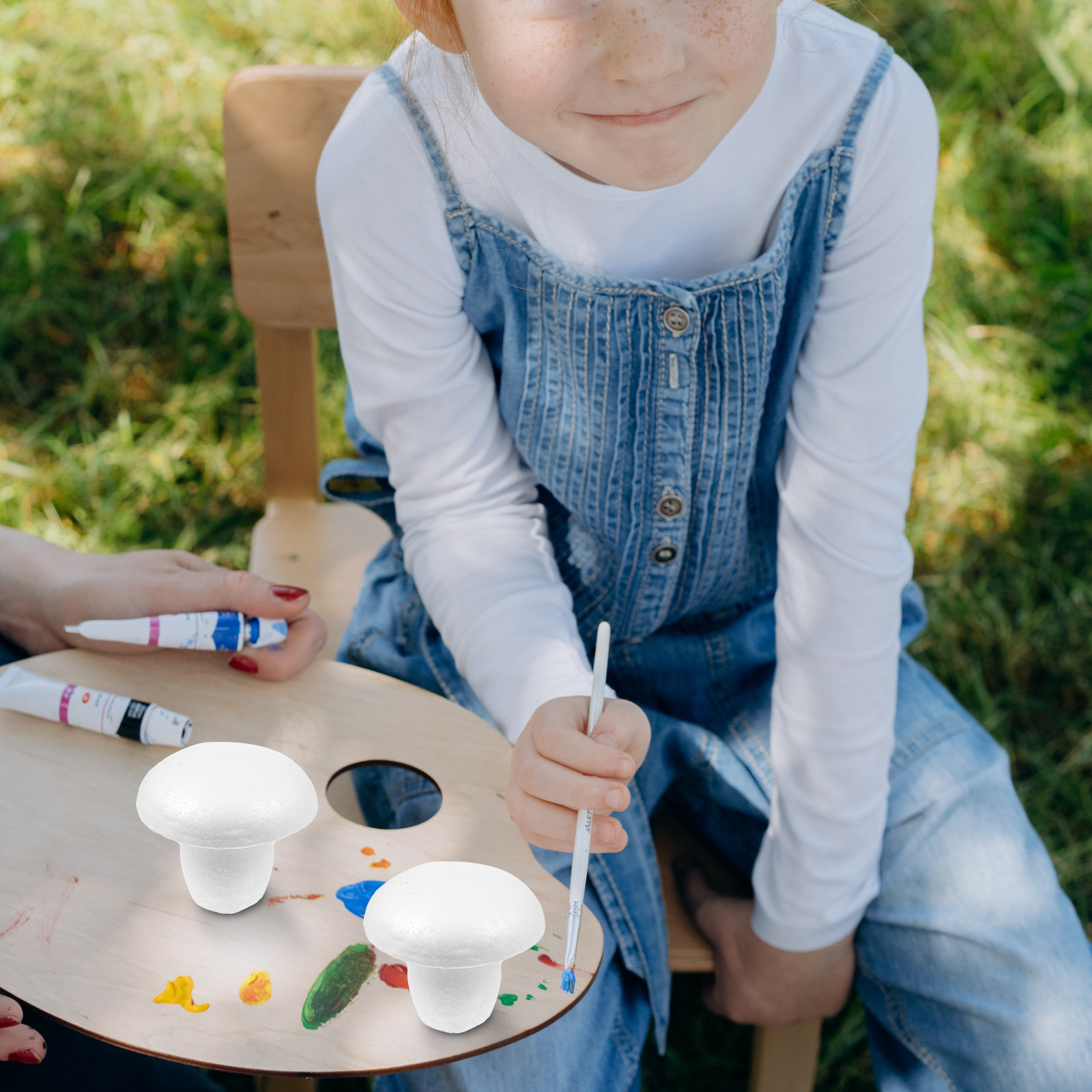 5Pcs White Foam Mushroom Cutou - Art Craft School ulasan dan harga
