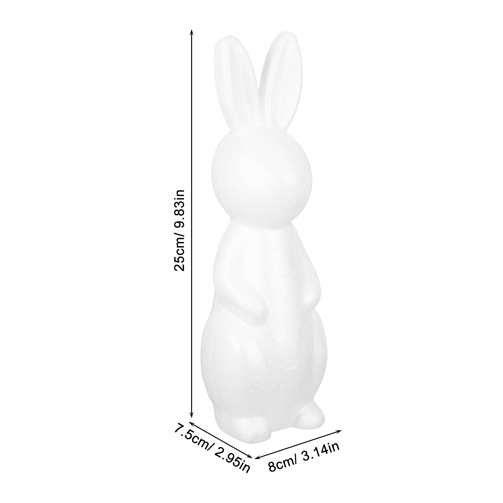 2Pcs Foam Rabbit Craft White D - Art Craft Rabbit ulasan dan harga