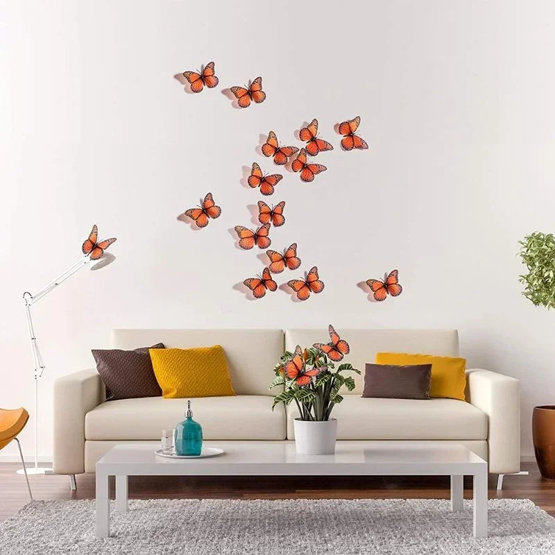 New 10Pcs 3D Monarch Butterfly - Art Craft Furniture ulasan dan harga