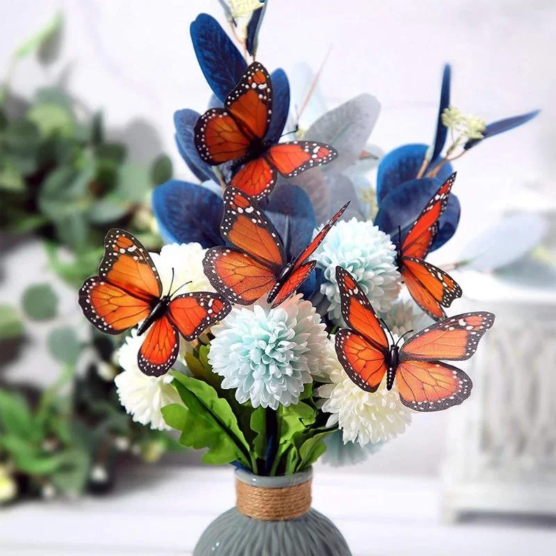 New 10Pcs 3D Monarch Butterfly - Art Craft Furniture ulasan dan harga